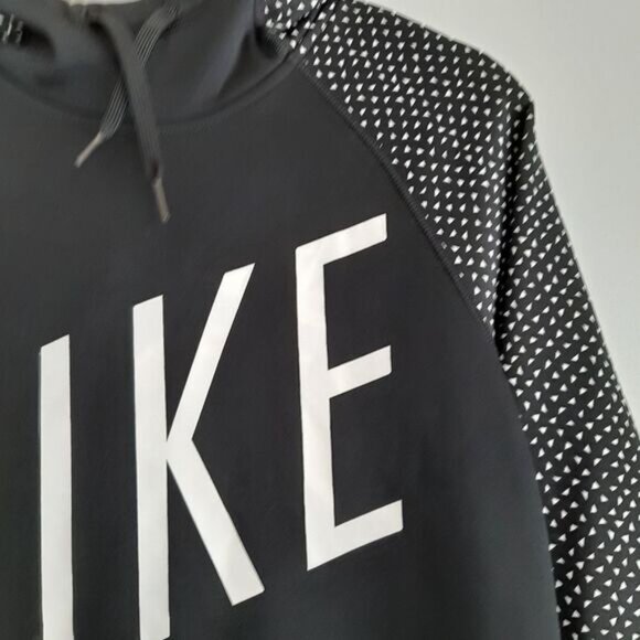 NIKE Sporty Pullover Hoodie Sweatshirt B&W Sz S - Picture 4 of 11